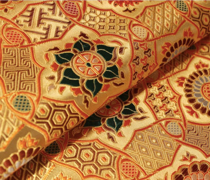 Auspicious Baoxiang Flower Brocade Fabric: Tibetan Robes, Shrines (29.5"W)