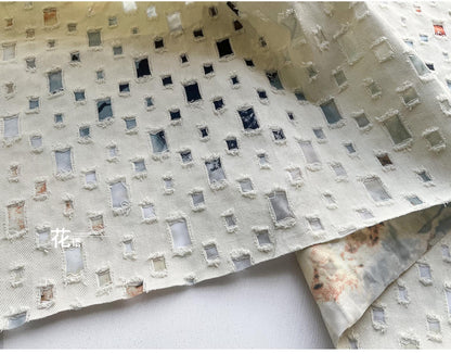 Jacquard Weave Denim Fabric: 3D Cotton for Sewing, Quilting, Upholstery, 57"Wide