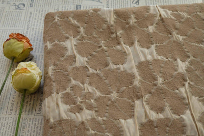 Tissu jacquard marron vintage : ameublement 3D, création de costumes (53 po de largeur)
