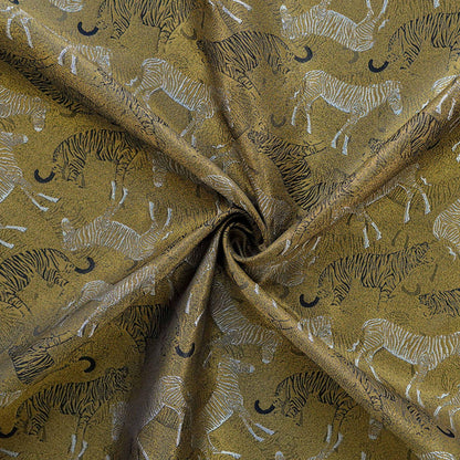 Tiger & Zebra Brocade Fabric ��� Vintage Chinese Jacqua" Wide