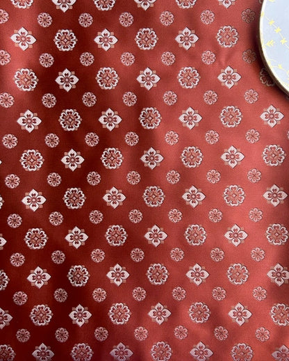 Nishijin Brocade Fabric: Tang Dynasty Pipa Pattern, Gold Thread (59"W)