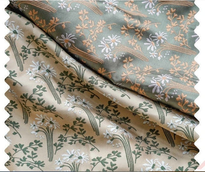 Floral Jacquard Fabric: Vintage Oil Painting Style, 55" Wide