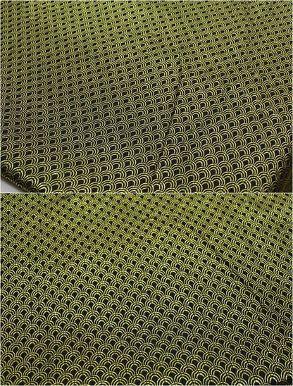 Tissu brocart floral : motif romantique français à écailles de poisson, mélange de soie et de rayonne