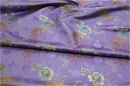 Chrysanthemum Brocade Fabric: Silk Rayon Jacquard, 29.5" Wide