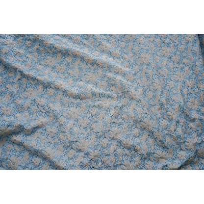 Floral Jacquard Woven Fabric: 3D Embossed Flower Pattern, 64"W