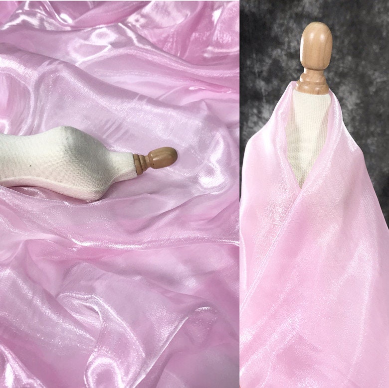 High Gloss Water Light Fabric: 59"W Polyester Yarn for Dress & Decor