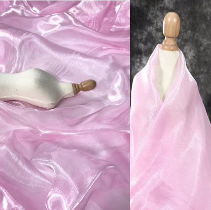 High Gloss Water Light Fabric: 59"W Polyester Yarn for Dress & Decor