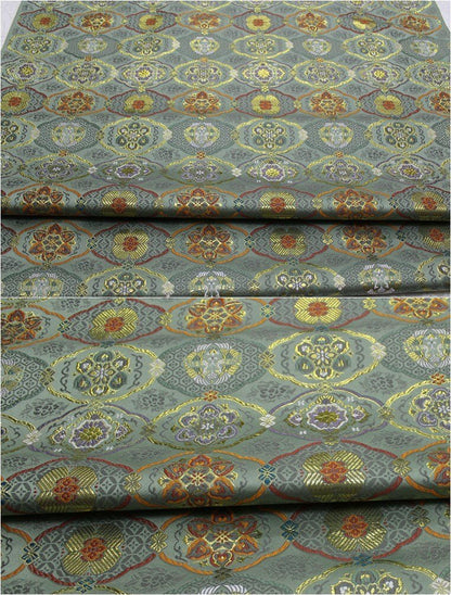 Japanese Floral Jacquard Brocade Fabric: Silk Rayon Blend (29.5" Width) - Poppylollipop