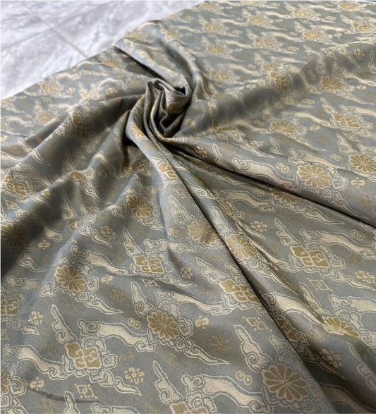 Tissu brocart de soie Xiangyun Cloud : style tibétain impérial, 147 cm de large