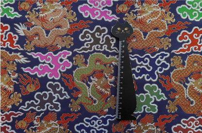 Chinese Dragon Brocade Fabric - Auspicious Cloud Woven Textile, 60" Wide