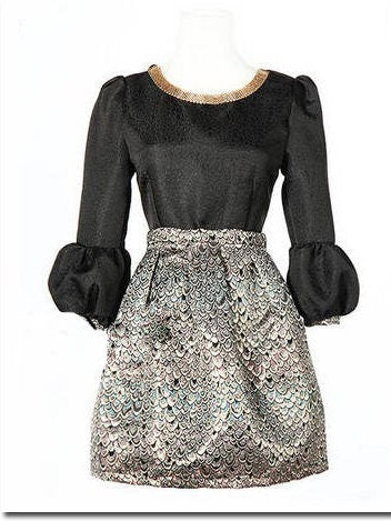 Metallic Damask Satin Fabric: 3D Fish Scale Jacquard, 57" Wide