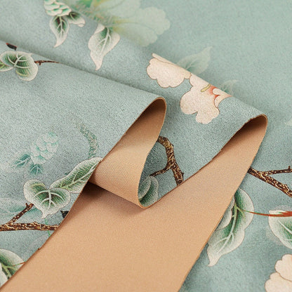 Floral Faux Suede Fabric: 59" Wide Polyester Upholstery