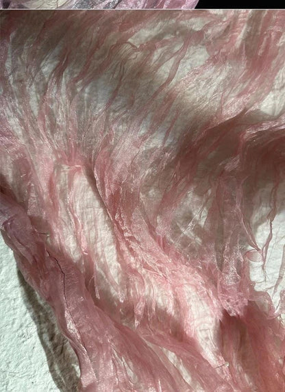 Pink Mermaid Organza Fabric: Water Reflective, Stiff Texture (55" W)