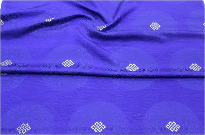 Buddha Symbol Brocade Fabric: 29.5"W Floral Jacquard Satin