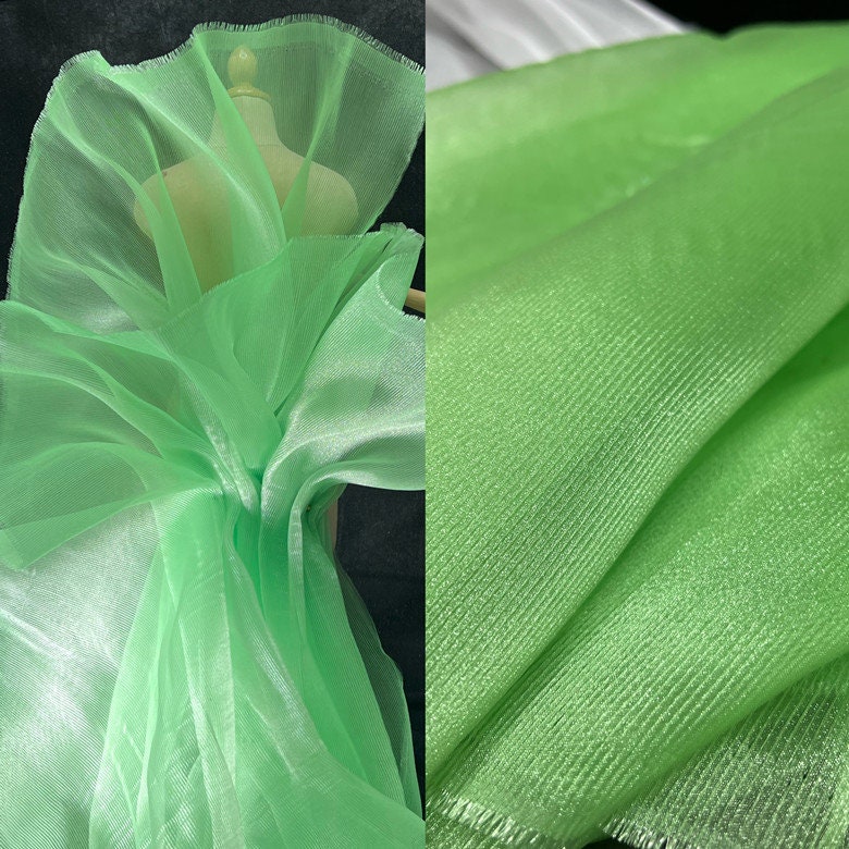 Crinkle Organza Fabric: 55" Wide Stiff Pleated Texture