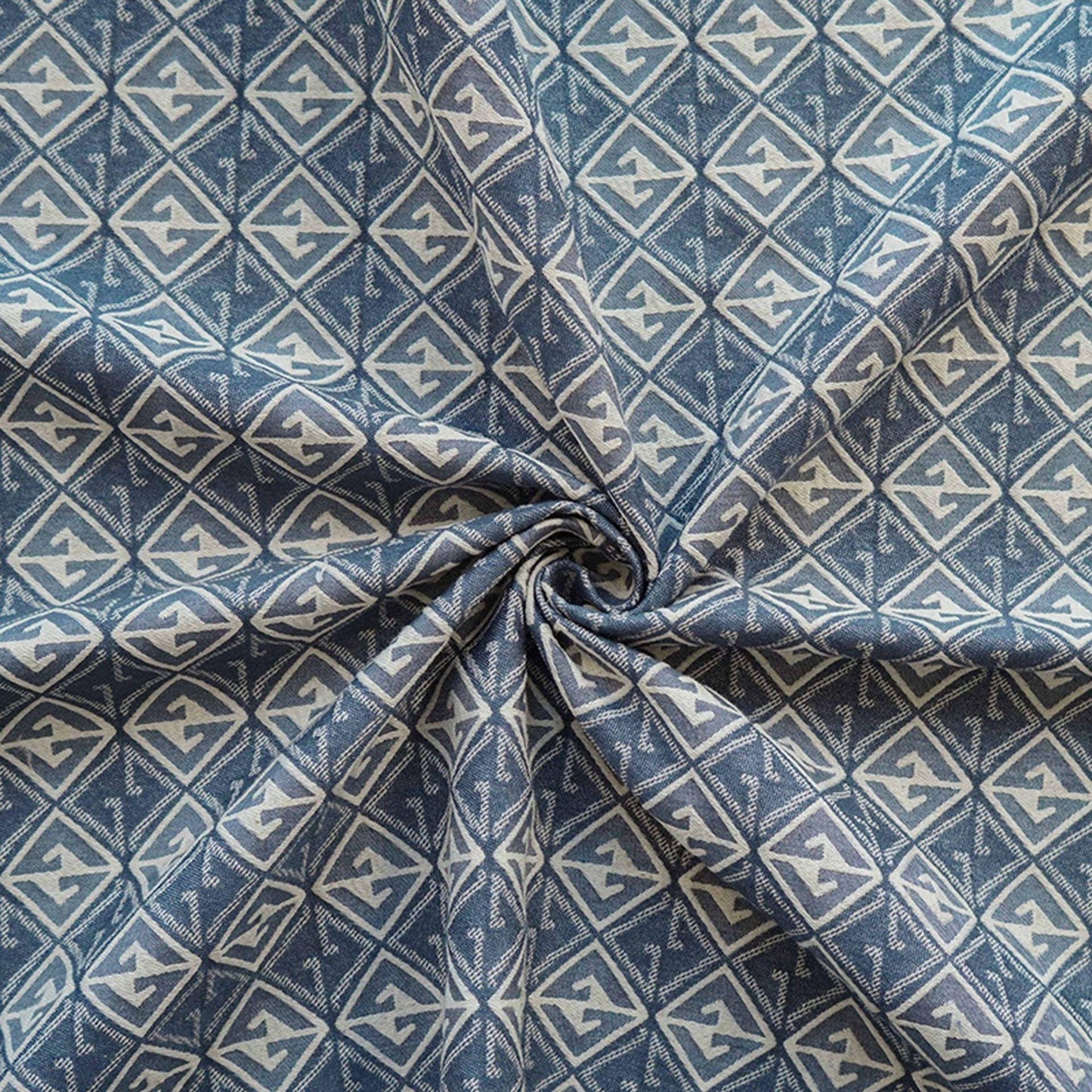Jacquard Denim Fabric: Vintage 3D Pattern, Upholstery Sewing Material (56" Wide)