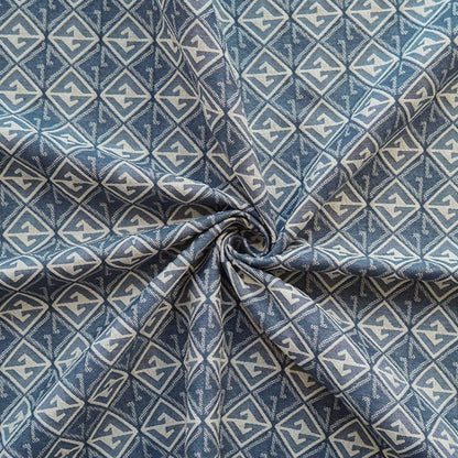 Jacquard Denim Fabric: Vintage 3D Pattern, Upholstery Sewing Material (56" Wide)