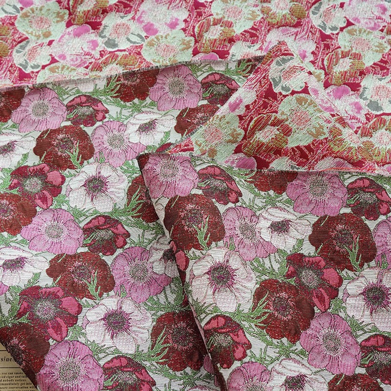 Floral Jacquard Woven Fabric: Oil Painting Style, 65" Wide