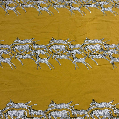 Tissu brodé à motif de cheval au galop (style japonais, lin, large)