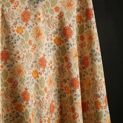 Tissu Tencel Ramie à motifs floraux : Matière première pour robes, châles et décorations - Vendu au mètre