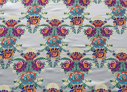 Floral Silk Brocade Fabric: 29.5" Wide, Upholstery & Sewing - By The Meter