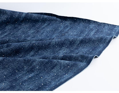 Rhinestone Denim Fabric: Jacquard Weave Cotton, Faded Effect (65"W Sewing, Quilting, Upholstery