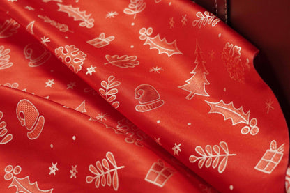 Red Christmas Jacquard Fabric with Gold Thread (59"W)