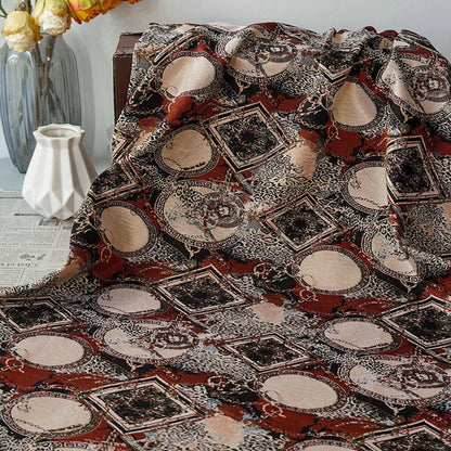 European-Style Jacquard Fabric ��� Round Crest & Scroll Pattern ��� Vest, Waistcoat, Upholstery, Ho"Wide
