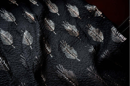 Gold Feather Jacquard Brocade Fabric: 55" Wide Upholstery Sewing Material