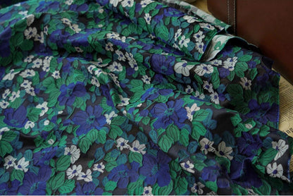 Floral Jacquard Fabric: 3D Embossed Reversible Woven Upholstery, Costume, Sewing (63"W By 1 yard)