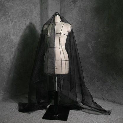 Black Organza Fabric: Sheer Glossy Mesh, Dress Skirt Material