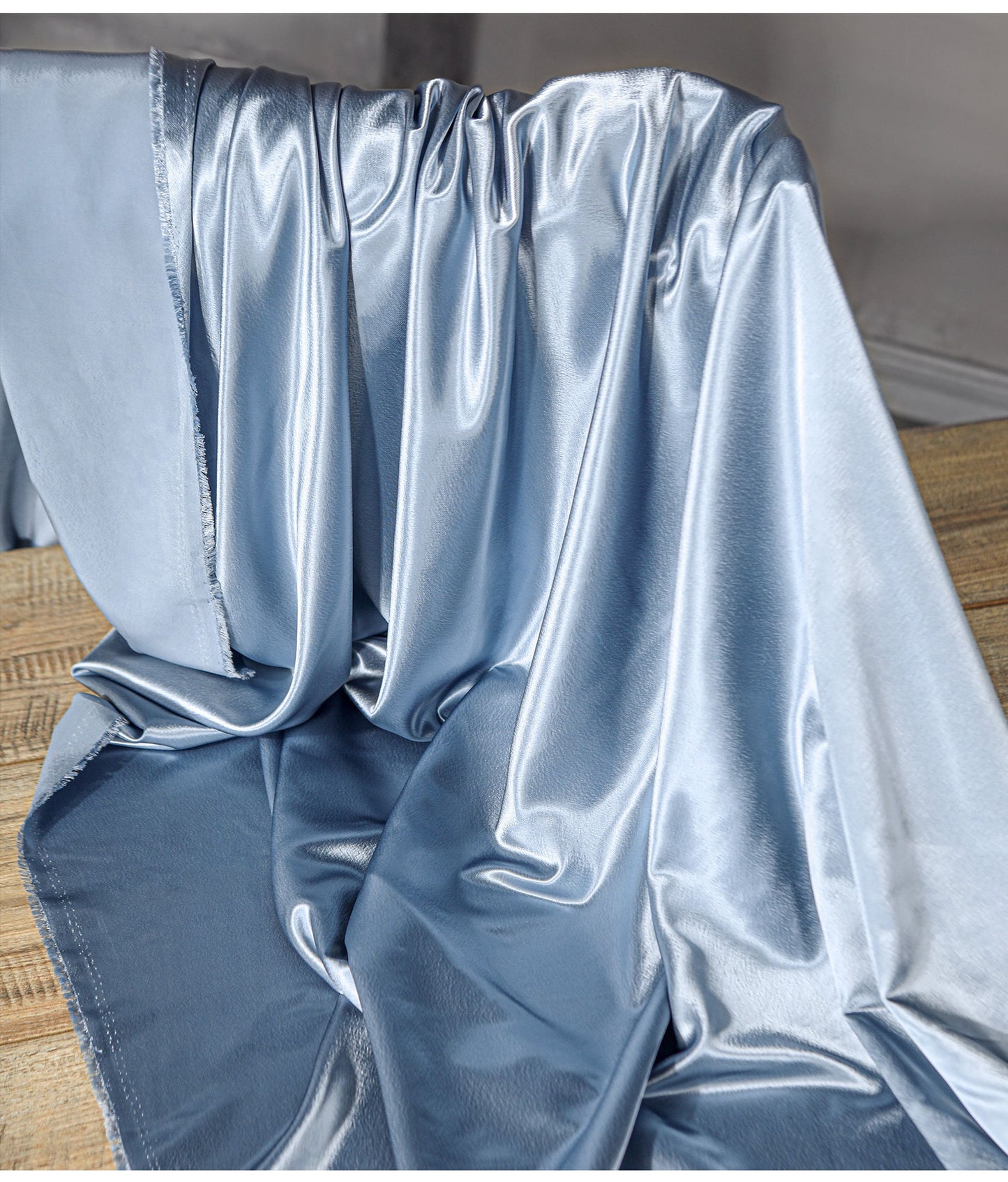 Tissu en satin de soie : couleurs unies, largeur 150 cm, tissu de luxe pour robes de mariée