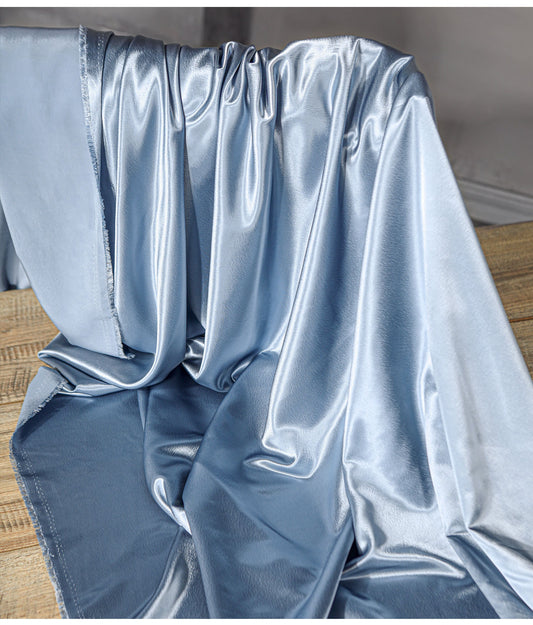 Tissu en satin de soie : couleurs unies, largeur 150 cm, tissu de luxe pour robes de mariée