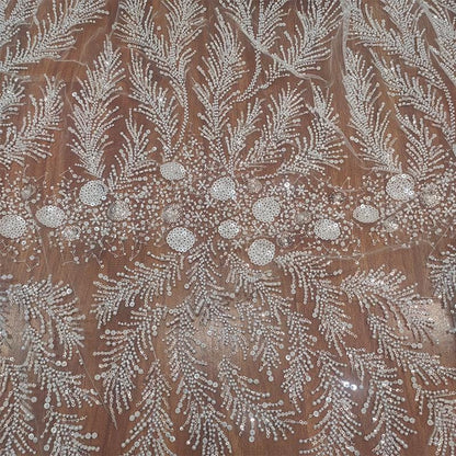 Beaded Sequin Lace Fabric: Bridal Wedding Veil, Doll Making, DIY
