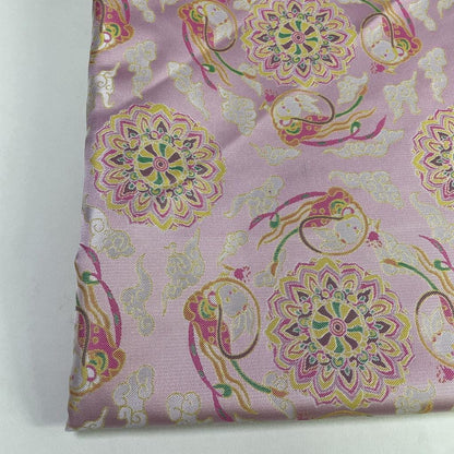 Tissu à motifs Bada tibétains : 55 pouces de large, polyester, pour la couture