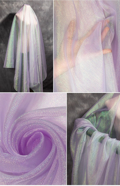 Iridescent Organza Fabric: Two-Tone Symphony Stiff Polyester, 59" Wide