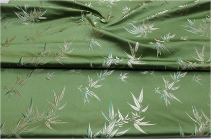 Leaves & Flower Brocade Fabric: Silk Rayon Blend, 29.5" Wide