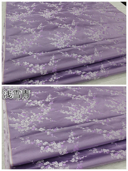 Plum Blossom Silk Brocade Fabric: Multicolored Cheongsam Qipao Material