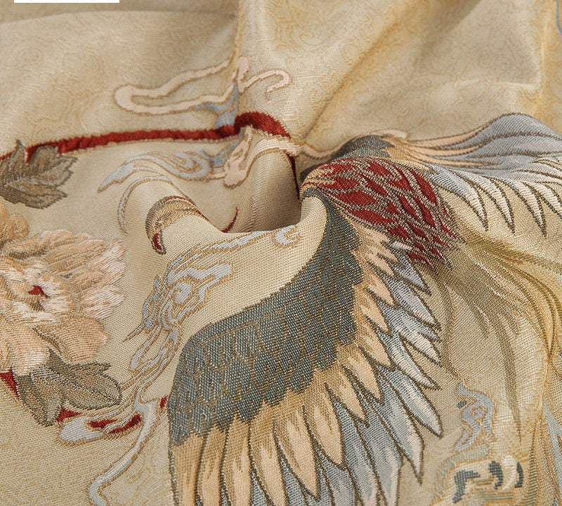 Tissu jacquard Phoenix : ameublement 3D, costumes et décoration - 145 cm de large