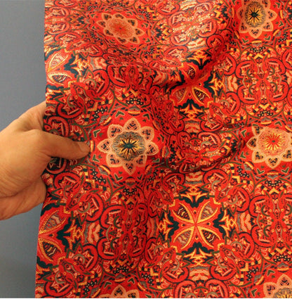 Exotic Thangka Pattern Brocade Fabric: Tibetan Jacquard Satin