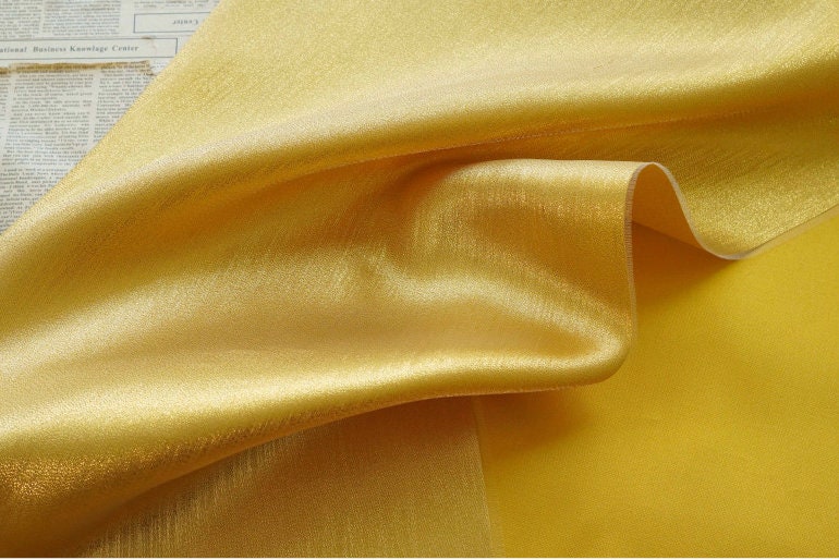 Gold Brocade Fabric: 59"W Japanese Nishijin Woven Rayon