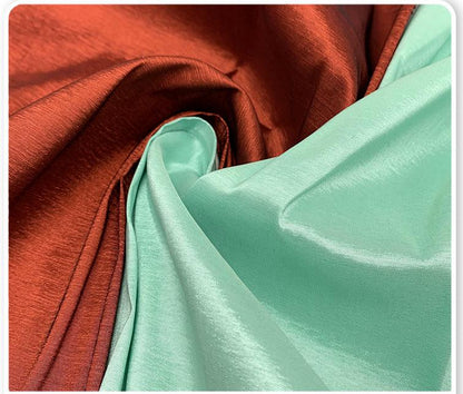 Chameleon Stretch Taffeta Fabric: Shiny Hanbok Dress Material, 59" Wide - By The Meter