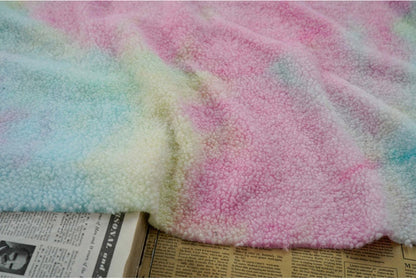 Lamb Velvet Plush Fabric: Rainbow Upholstery, Cosplay, Costume - 56" Wide