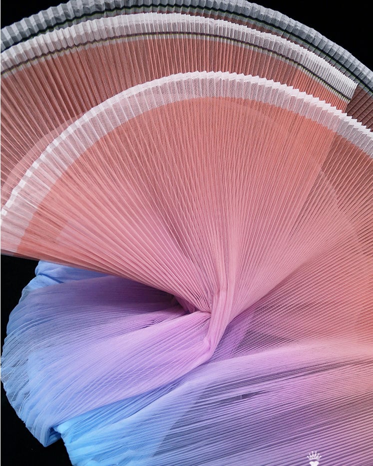 Pleated Organza Fabric: 59" Wide Stiff Texture Polyester