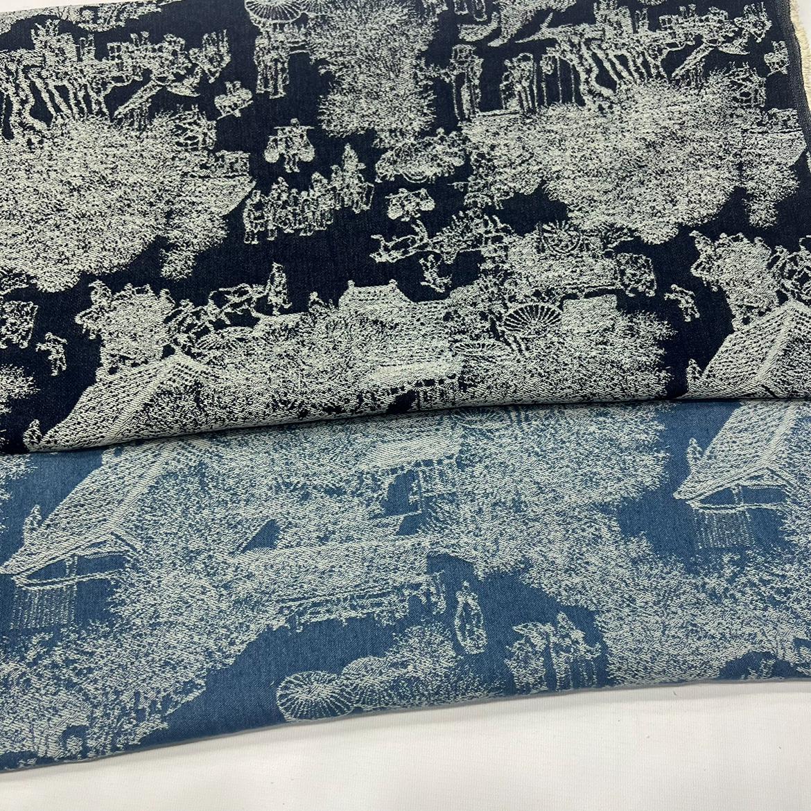 Jacquard Denim Fabric: Qingming Riverside Design, Upholstery & Sewing, 59"