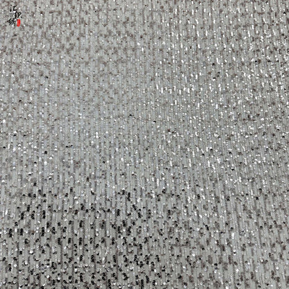 Sequin Lace Fabric: 3D Pleated Embroidery, 49" Wide, For Prom & Wedding