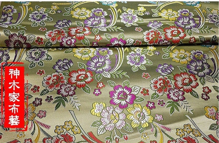 Peony Brocade Fabric: Silk Rayon Blend, Floral Upholstery & Costume