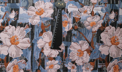 Floral Jacquard Fabric: 3D Oil Painting Style, 57.5" Wide