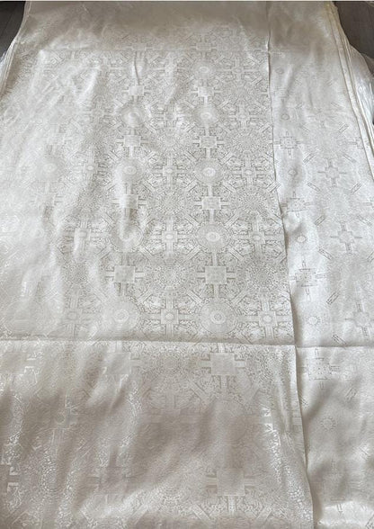 Pure white baoxiang jacquard with subtle embossed patterns, Sewing, Upholstery, 57"Wide