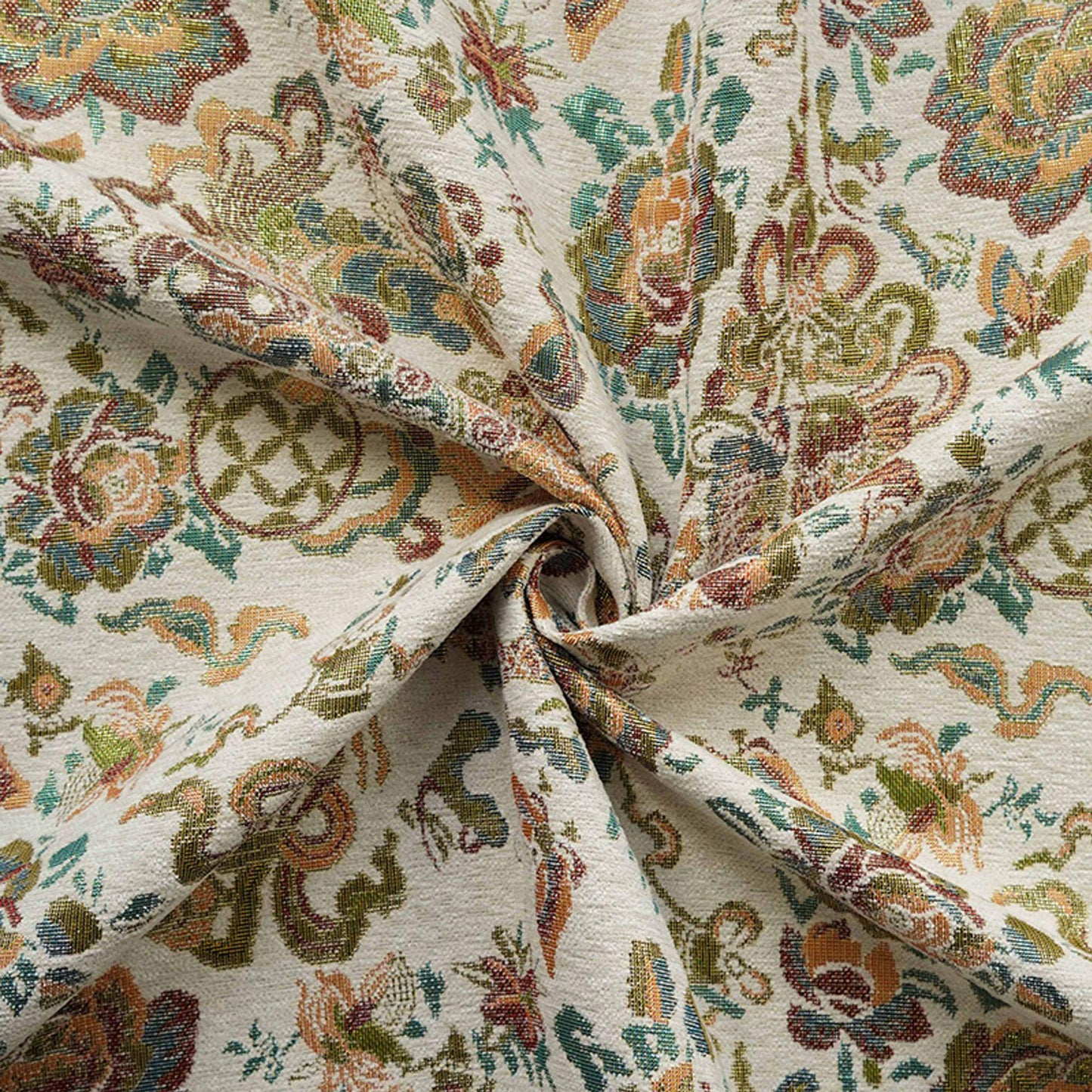 Floral Chenille Brocade Fabric | 55" Wide Chinese Jacquard